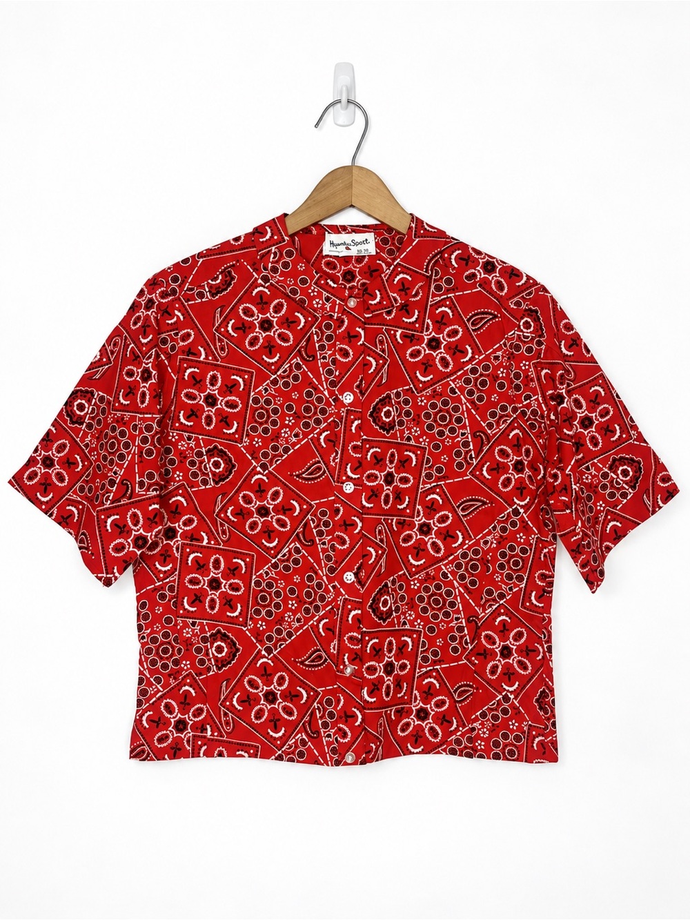 Vintage 60s 70s HyanniSport Bandana Print Rockabilly Shirt Made USA
